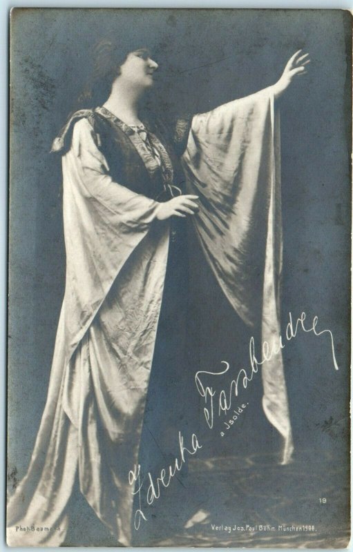 1908 German Opera Singer RPPC Zdenka Fassbender Photo Postcard Paul Bohm A40