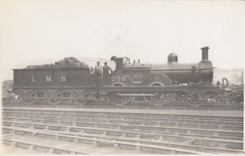 LMS No 208 With Driver Antique Real Photo Train Postcard