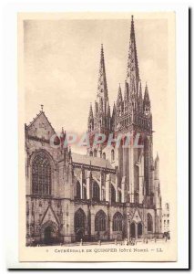 Old Postcard Cathedral of Quimper (north side)