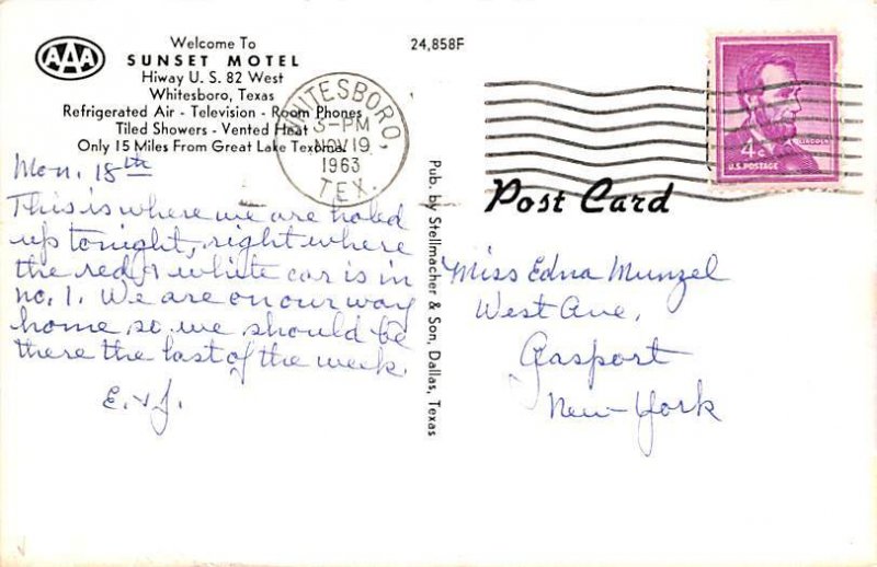 Sunset Motel Postcard