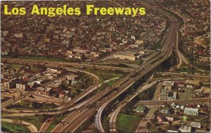 Los Angeles Freeways California Vintage Postcard C144