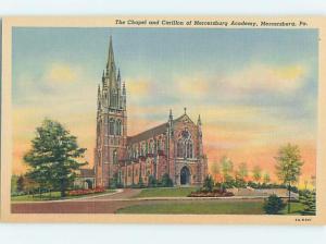 Unused Linen CHURCH SCENE Mercersburg Pennsylvania PA A8217