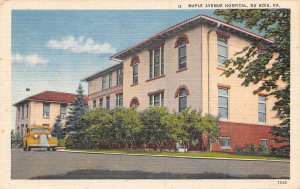 Maple Avenue Hospital Du Bois Pennsylvania 1940s linen postcard