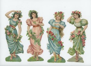 1880's Lovely Ladies Victorian DIe Cut Trade Card x722E