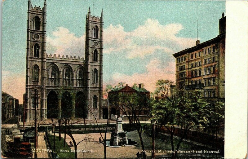 Montreal Notre Dame Church Canada Antique Postcard UNP Unused DB 