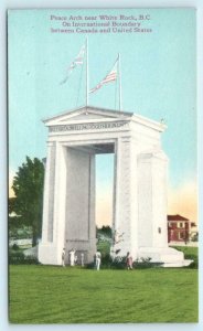 PEACE ARCH near WHITE ROCK, British Columbia B.C. Canada ~ U.S. Border Postcard