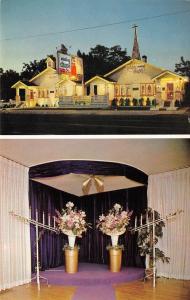 RENO, NV Nevada  GOLDEN WEDDING CHAPEL  Night & Interior View   Chrome Postcard