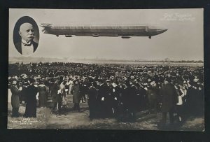 Mint Vintage Ferdinand Von Zeppelin Airship Dirigible Real Picture Postcard