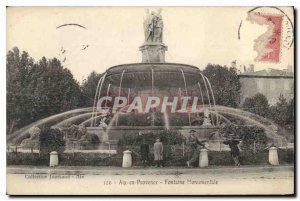 Old Postcard Aix en Provence Monumental Fountain