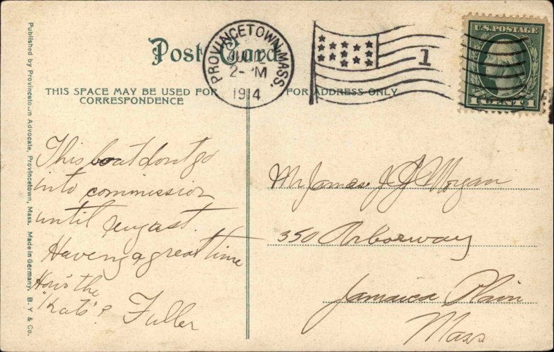 Provincetown Massachusetts MA Cape Cod Life Saving Boat c1910 Postcard