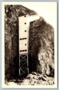 RPPC Stairway  Sea Lion Cave  Florence  Oregon  Real Photo Postcard