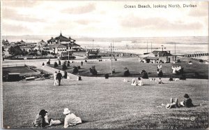 South Africa Ocean Beach Looking North Durban Vintage Postcard 09.11