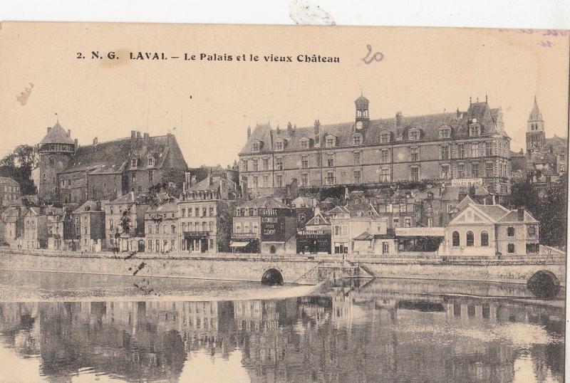 BF12442 laval le palais et le vieux chateau france front/back image