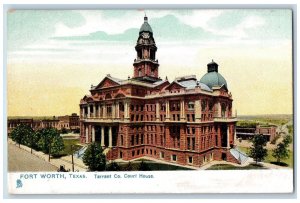 Forth Worth Texas TX Postcard Tarrant County Court House c1905's Tuck Antique