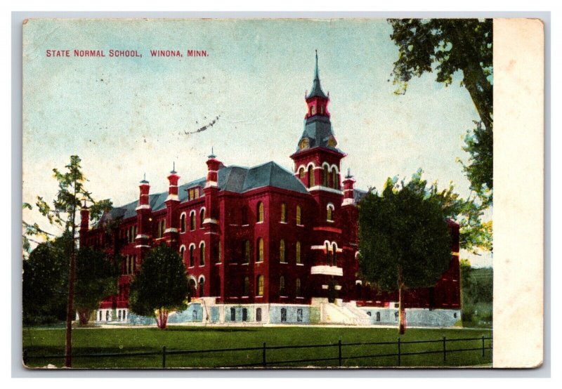 State Normal School Building Winona Minnesota MN 1911 DB Postcard P26
