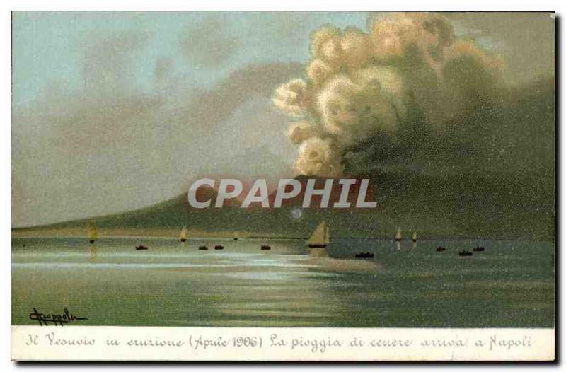 Postcard Old Volcano Il Vesuvio in eruzione Aprile 1906