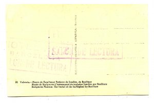 Spain - Valencia. Museum Sculptures: Burial of the Bullfighter   *RPPC