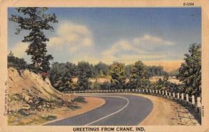 Crane Indiana Greetings From scenic view over highway antique pc Z20727