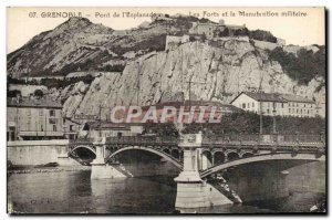 Old Postcard Grenoble Bridge L & # 39Esplanade Forts and military handling