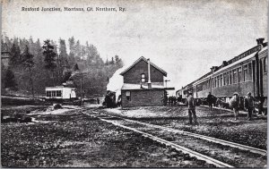 Rexford Junction Montana Great Northern Depot RY Vintage Postcard C087