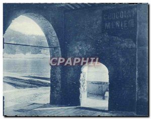 Old Postcard Villefranche Port Arcades Advertisement Chocolat Menier