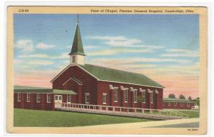 Chapel Fletcher General Hospital Cambridge Ohio 1944 postcard