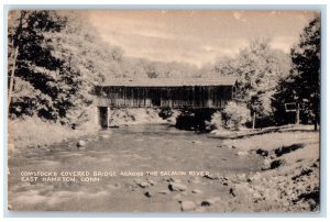 c1910's Comstock's Covered Bridge Across Salmon River East Hampton CT Postcard