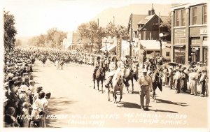 H26/ Colorado Springs RPPC Postcard c30s Parade Will Rogers Memorial Rodeo