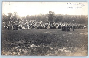 Ablemon Wisconsin WI Postcard RPPC Photo Woodman Picnic 1907 Antique Posted
