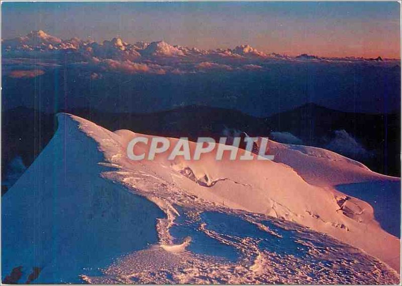 Modern Postcard Monte Rosa The sunset Soliel of Punta Gnijelli