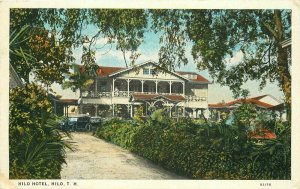 Hilo Hotel Hawaii roadside Moses Stationery Teich 1920s Postcard 20-9130