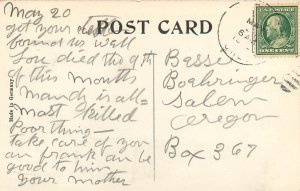 c1907 Postcard; Lebanon OR Main Street (First), Linn County, Posted