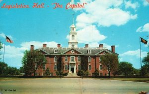 Dover DE-Delaware, Legislative Hall Capitol Building Architectural Postcard