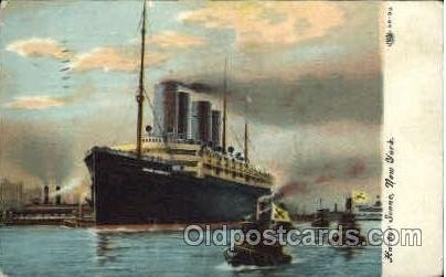 Kaiser Wilhelm II Ship Ocean Liner 1909 light crease top edge card to see fro...