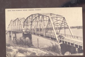 HANNIBAL MISSOURI MARK TWAIN MEMORIAL BRIDGE MO. VINTAGE POSTCARD