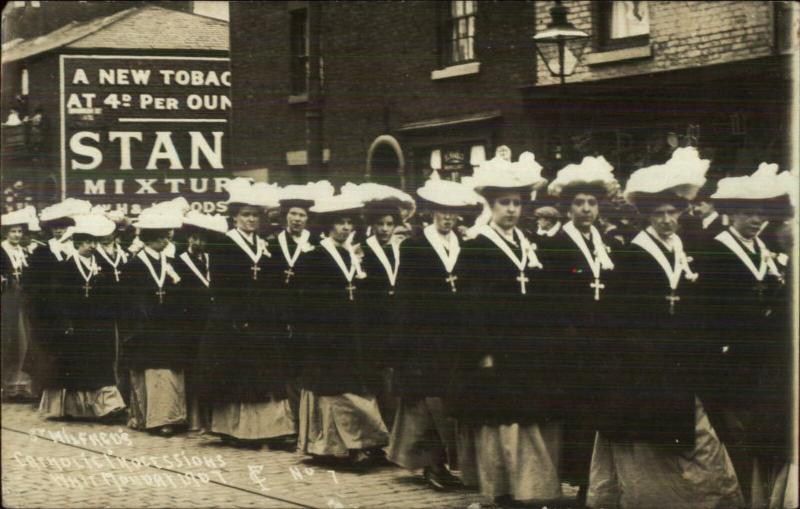 Preston England Studio St. Milfred's Catholic Procession Whit Monday 1907 RPPC