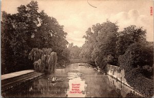 Garrett Hostel Bridge Cambridge Bridge Boat Antique Postcard DB UNP WOB Note 