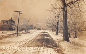 Grand Rapids South Dakota River Drive in Winter Real Photo Postcard AA38549 