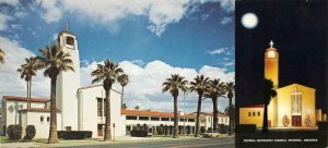 PHOENIX, AZ Arizona  CENTRAL METHODIST CHURCH Day & Night Views *Two* Postcards