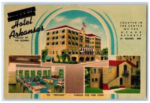 c1940's Hotel Arkansas & Restaurant Multiview Building Rogers Arkansas Postcard