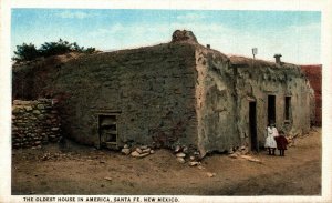 USA The Oldest Houser In America Santa Fe New Mexico Vintage Postcard 08.65