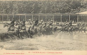 Postcard Horse Racing Steeplechase Jumping final Saumur France Voelker 45