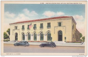 DAYTONA BEACH, Florida, 1930-1940´s; United States Post Office, Classic Cars