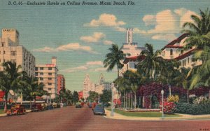 Vintage Postcard Exclusive Hotels on Colllins Avenue Miami Beach Florida Fla.