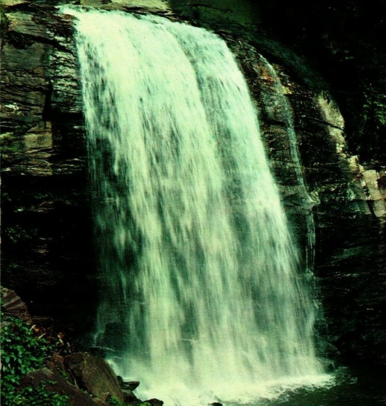 Pisgah National Forêt Nord Caroline Nc Looking Verre Chutes Vtg Chrome Postale