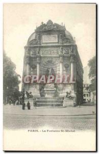 Paris - 4 - La Fontaine Saint Michel - Old Postcard