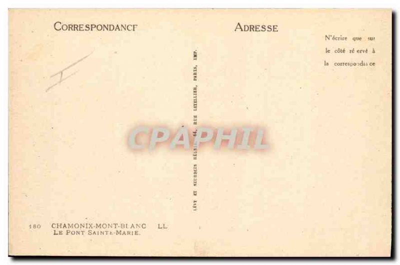 Old Postcard Chamonix Le Sainte Marie Bridge