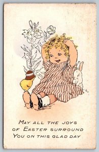 Easter Greetings New Brunswick New Jersey Cancel Postcard  1917