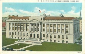 Toldeo Ohio US Court House & Custom House 1933 WB Postcard Used