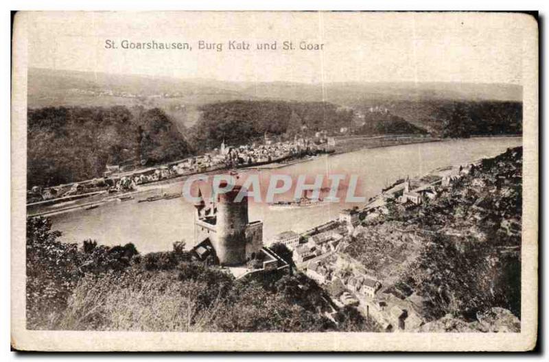 Postcard Old St Goarshausen Burg Katz Und St Goar